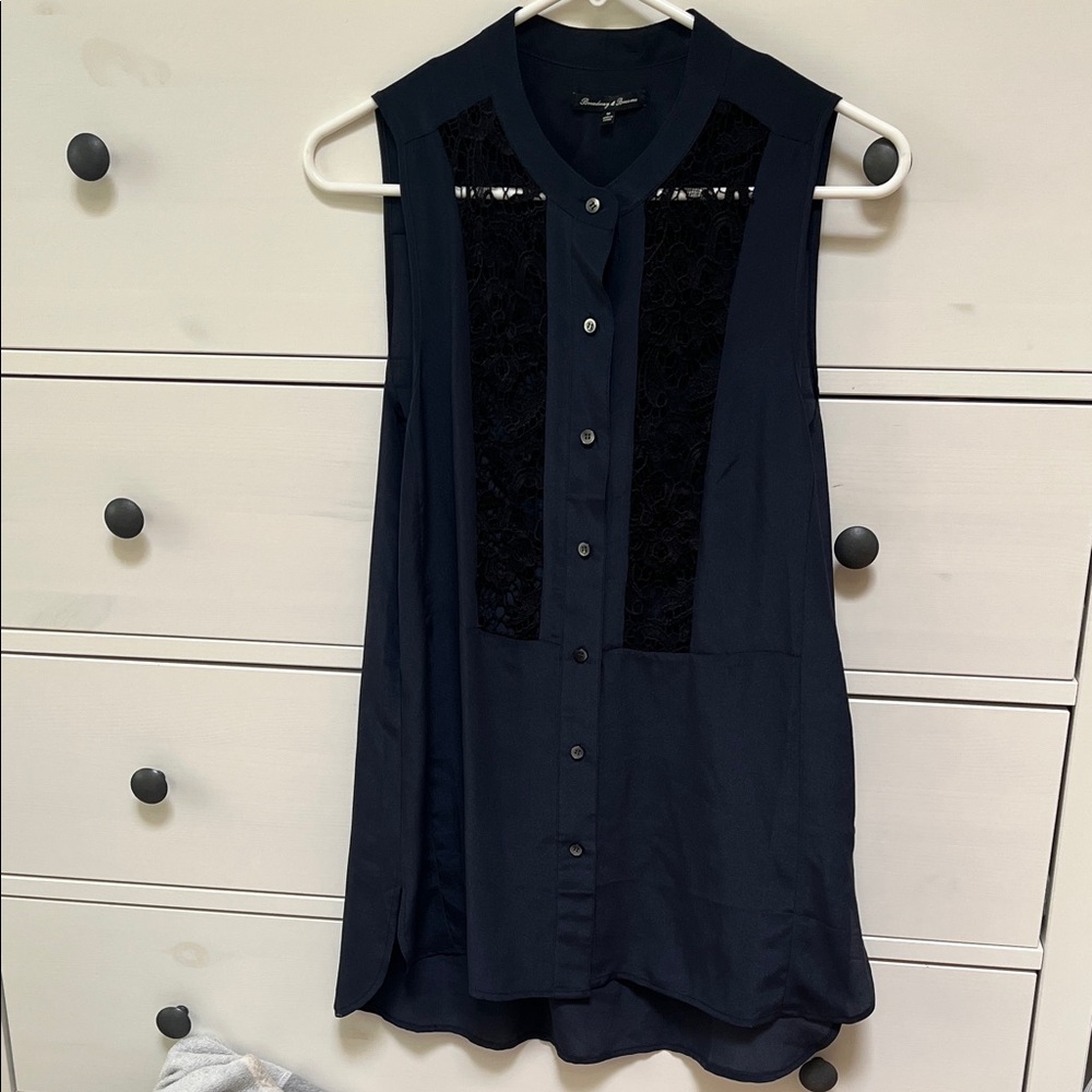 Madewell Browdway and Broom Black Sleeveless Blouse